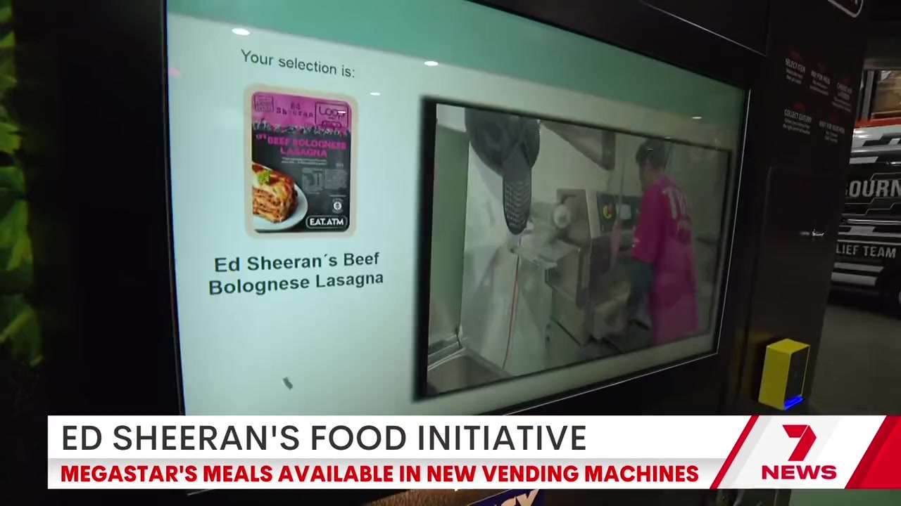 MIDA EAT.ATM in Australia con la lasagna di Ed Sheeran sullo schermo